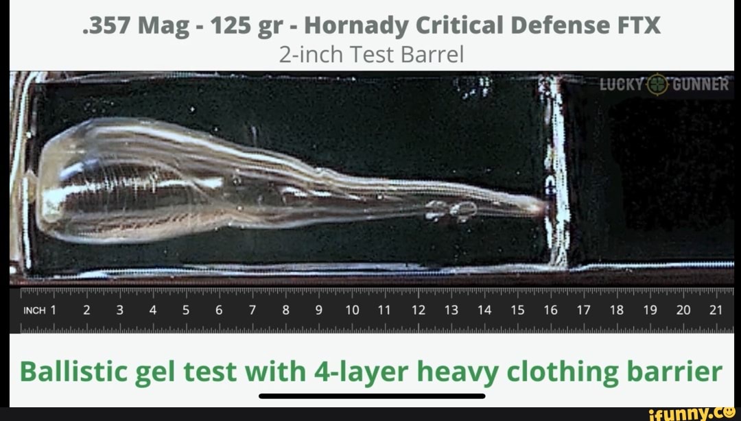 .357 Mag - 125 gr - Hornady Critical Defense FTX 2-inch Test Barrel ...