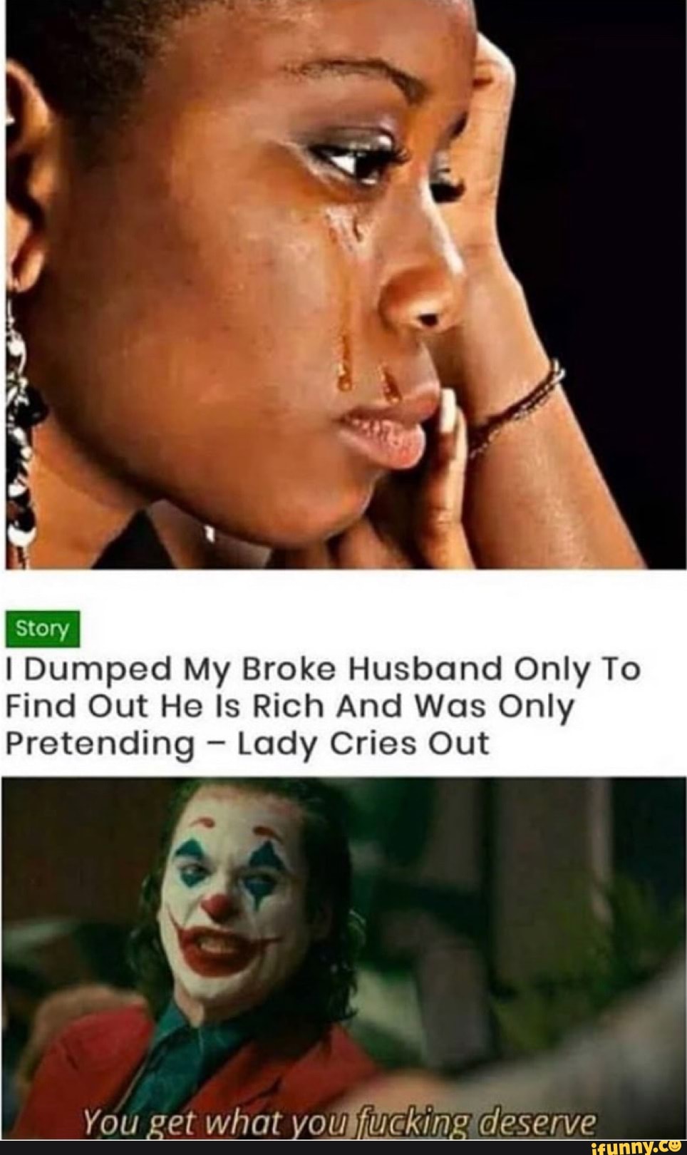I Dumped My Broke Husband Only To
Find Out He Is Rich And Was Only
Pretending Lady Cries Out