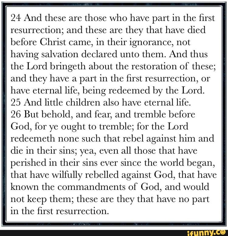 24 And these are those who have part in the first resurrection; and ...