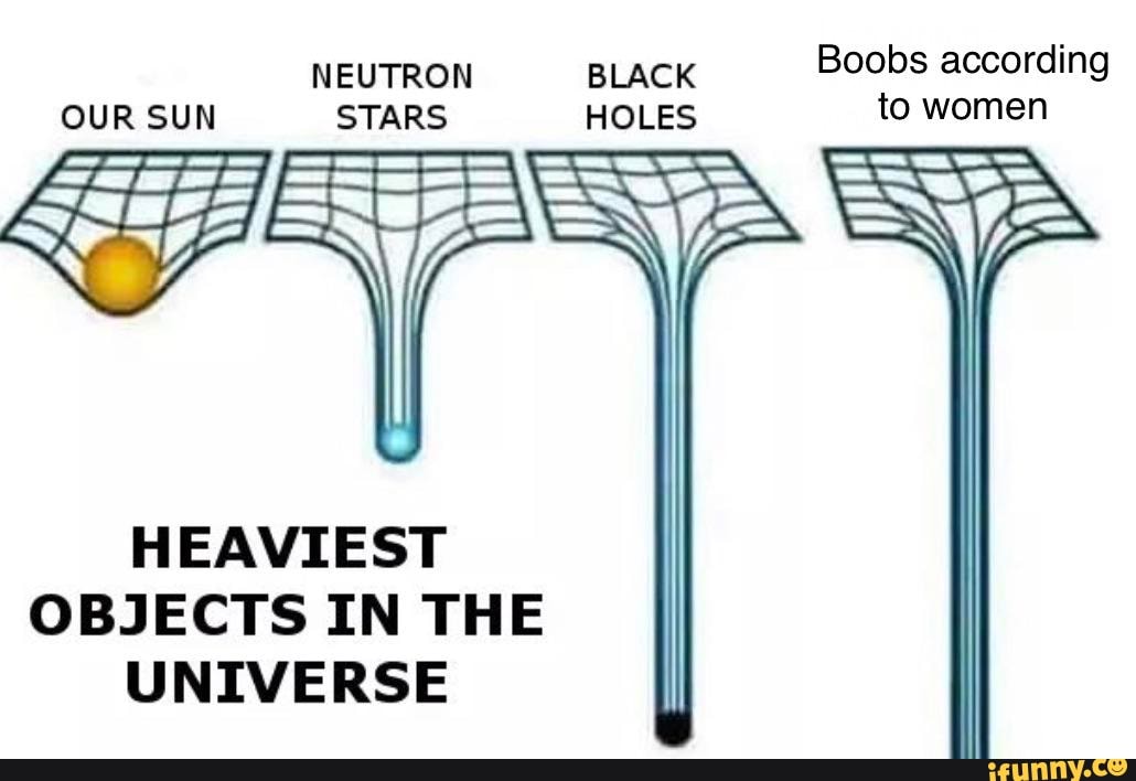 NEUTRON BLACK Boobs according
OUR SUN STARS HOLES to women
HEAVIEST OBJECTS IN THE UNIVERSE