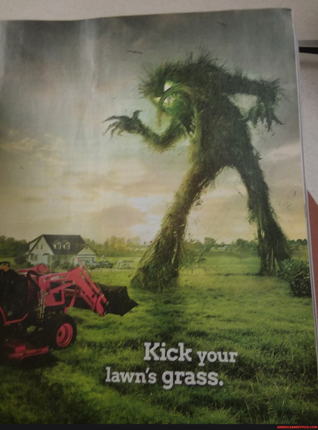 Kick your lawn's grass.