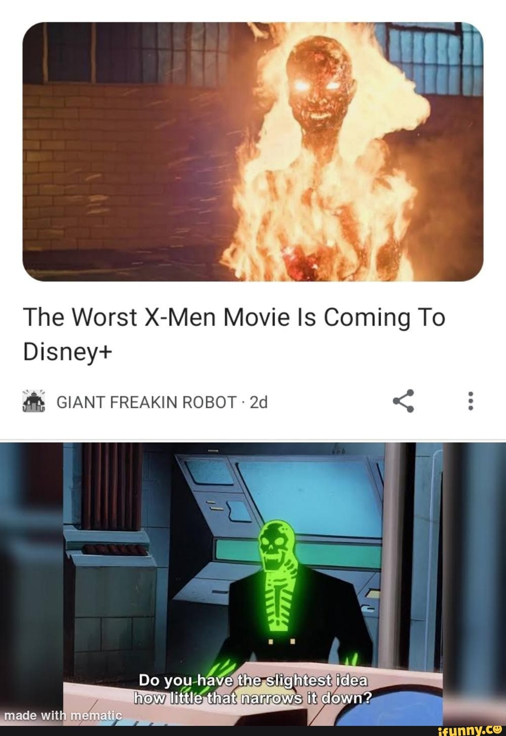 The Worst X-Men Movie Is Coming To Disney+ GIANT FREAKIN ROBOT Do you ...