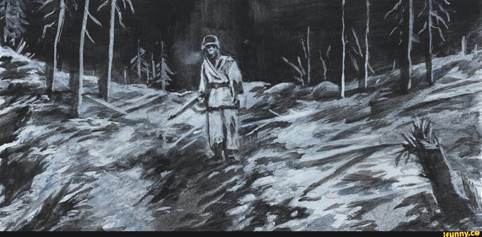 simohayha, ww2, finnish, sniper, painting