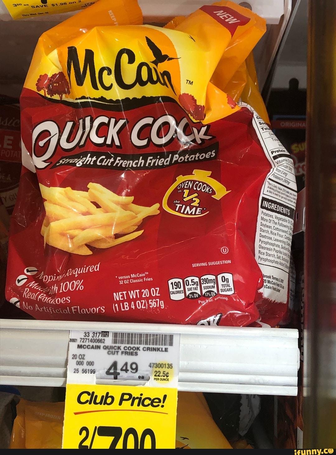 UICK Cut French Fried Potato 4 SERVING SUGGESTION ed ed yersus sol