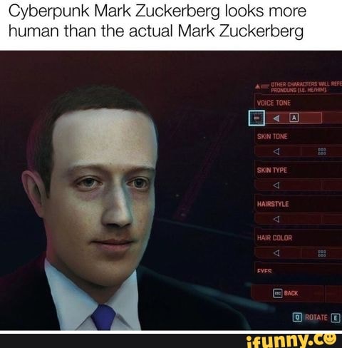 Cyberpunk Mark Zuckerberg looks more human than the actual Mark Zuckerberg