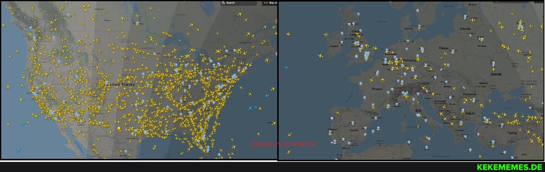flights, usa, vs, europe, 25, march, 2020, 30, est