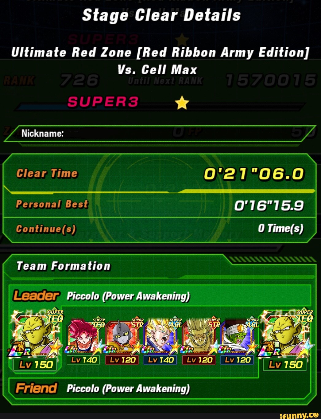 Stage Clear Details Ultimate Red Zone [Red Ribbon Army Edition] Vs