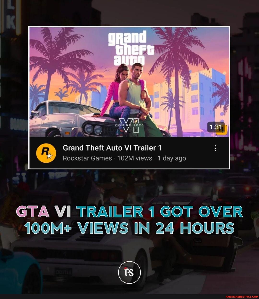 Gta Vi Trailer Broke The World Record 🏆🤯 Grand Theft Auto Vi Is An Upcoming Action Adventure 0230