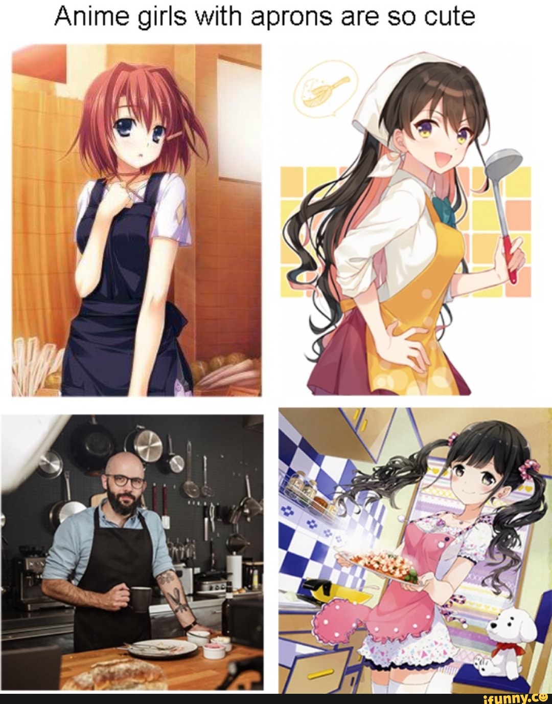 Anime girls With aprons are so cute - )