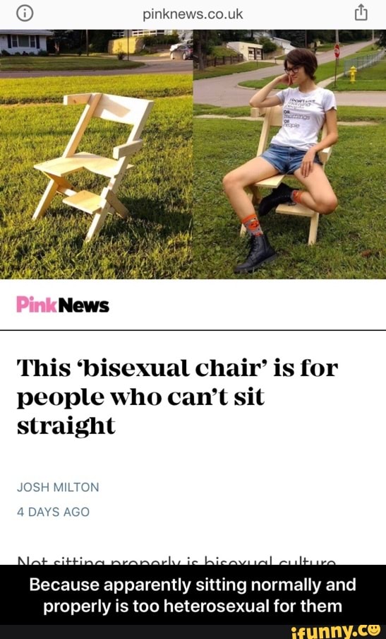 This ‘bisexual Chair’ is for people who can’t sit straight JOSH MILTON
