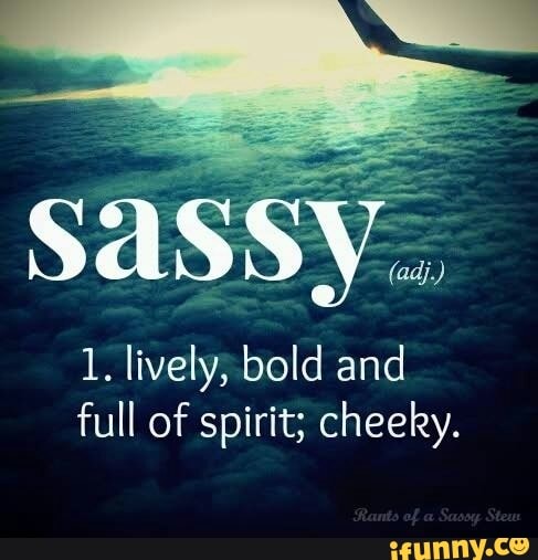 1. lively, bold and full of spirit; cheeky. - iFunny