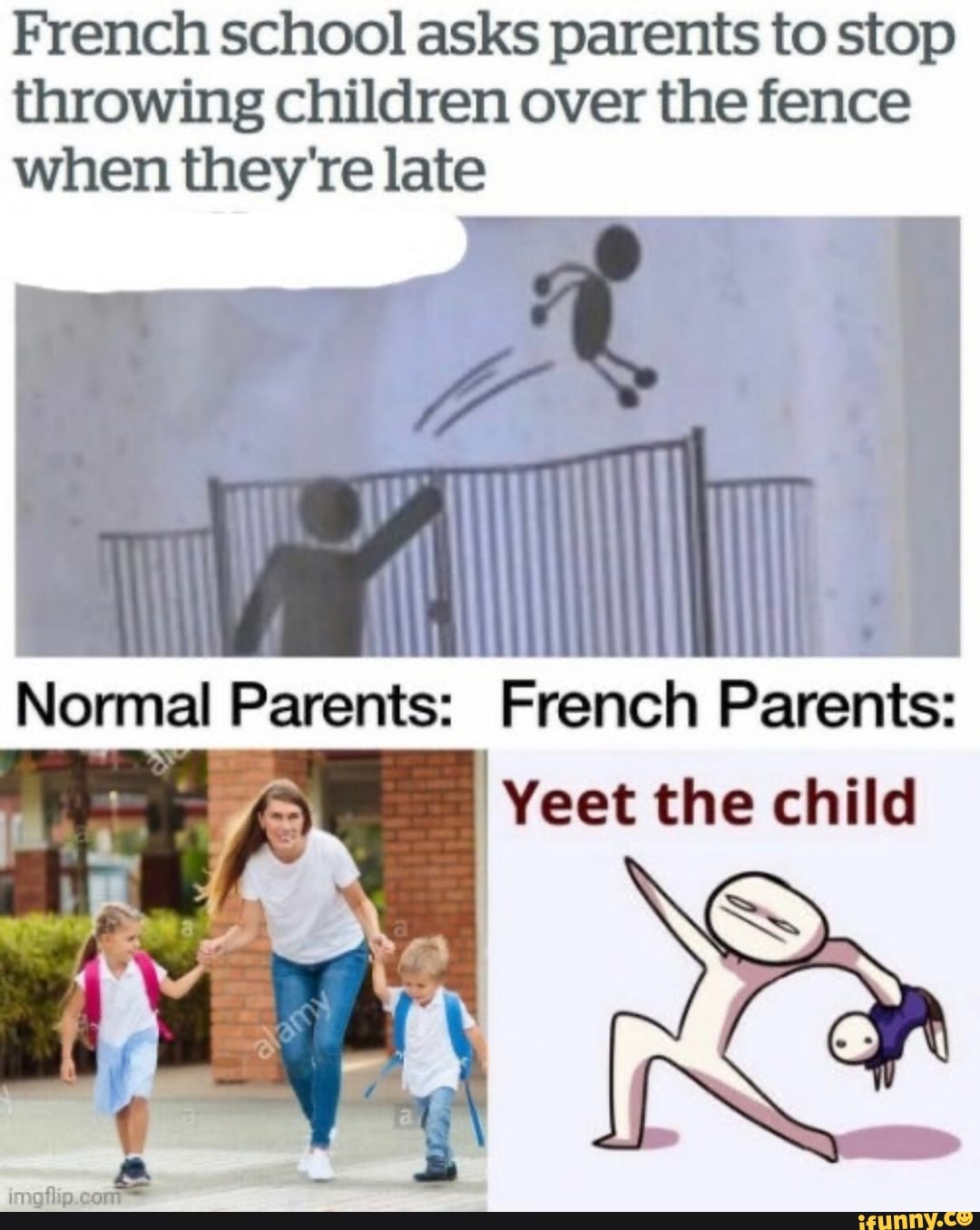 French school asks parents to stop throwing children over the fence