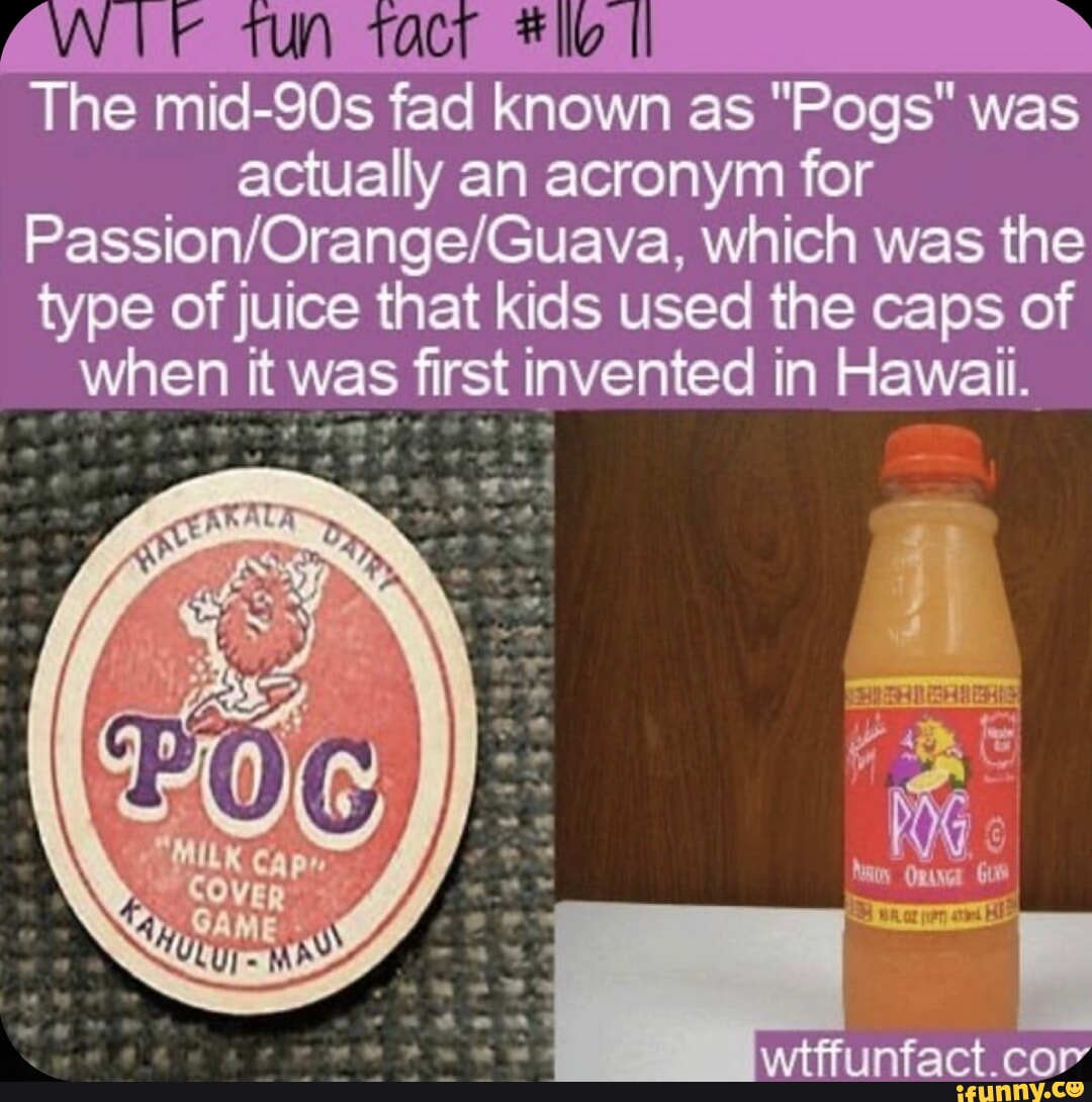 The mid fad known as "Pogs" was actually an acronym for which was the