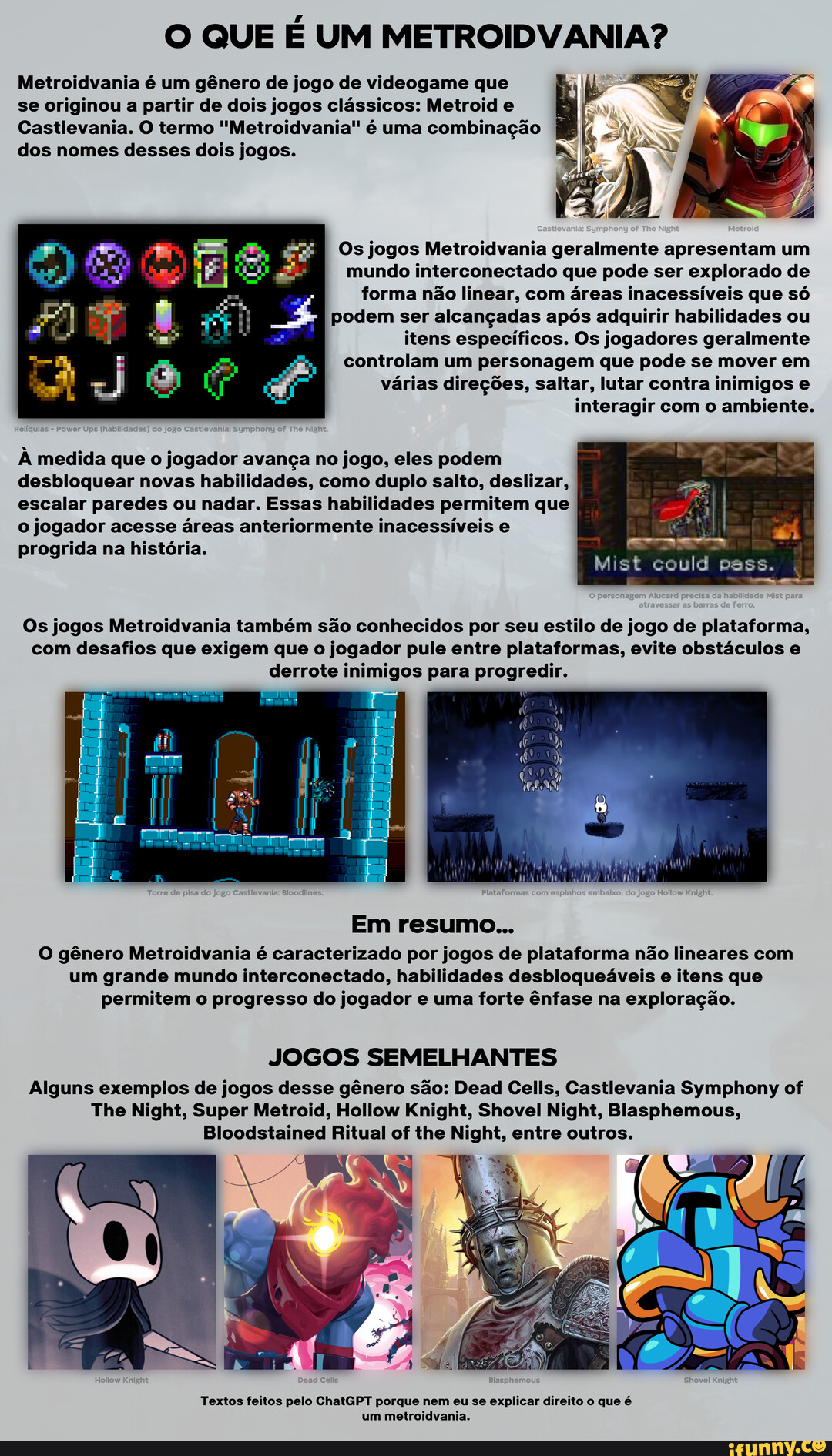 Utilidade pública O QUE É UM METROIDVANIA? Metroidvania é um gênero