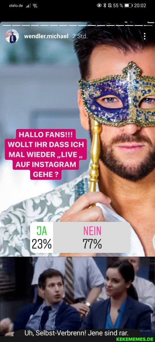 otelo.de
michael
HALLO FANSI!!
WOLLT IHR DASS ICH MAL WIEDER "LIVE "
AUF INSTAGRAM