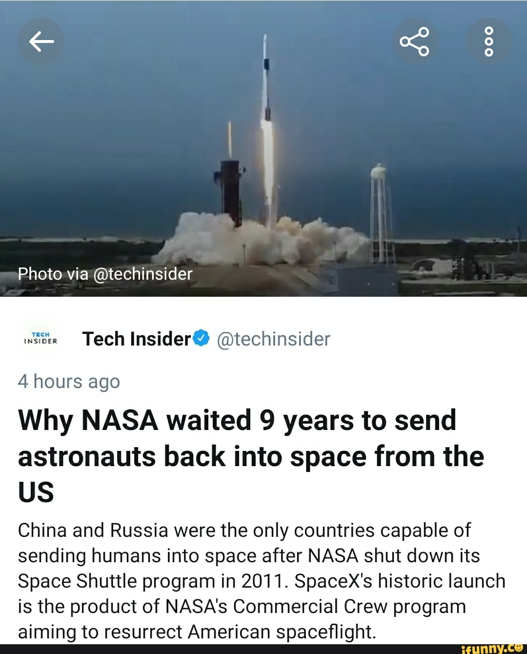 4 hours ago Why NASA waited 9 years to send astronauts back into space ...