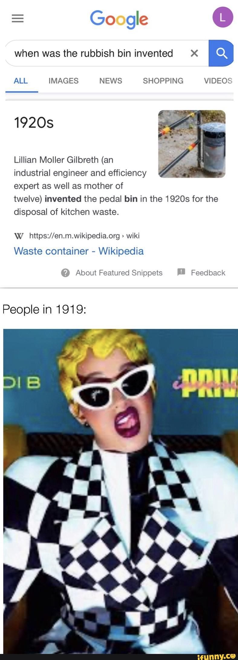First Ever Bin Google O when was the rubbish bin invented x E Lillian Moller Gilbreth ...