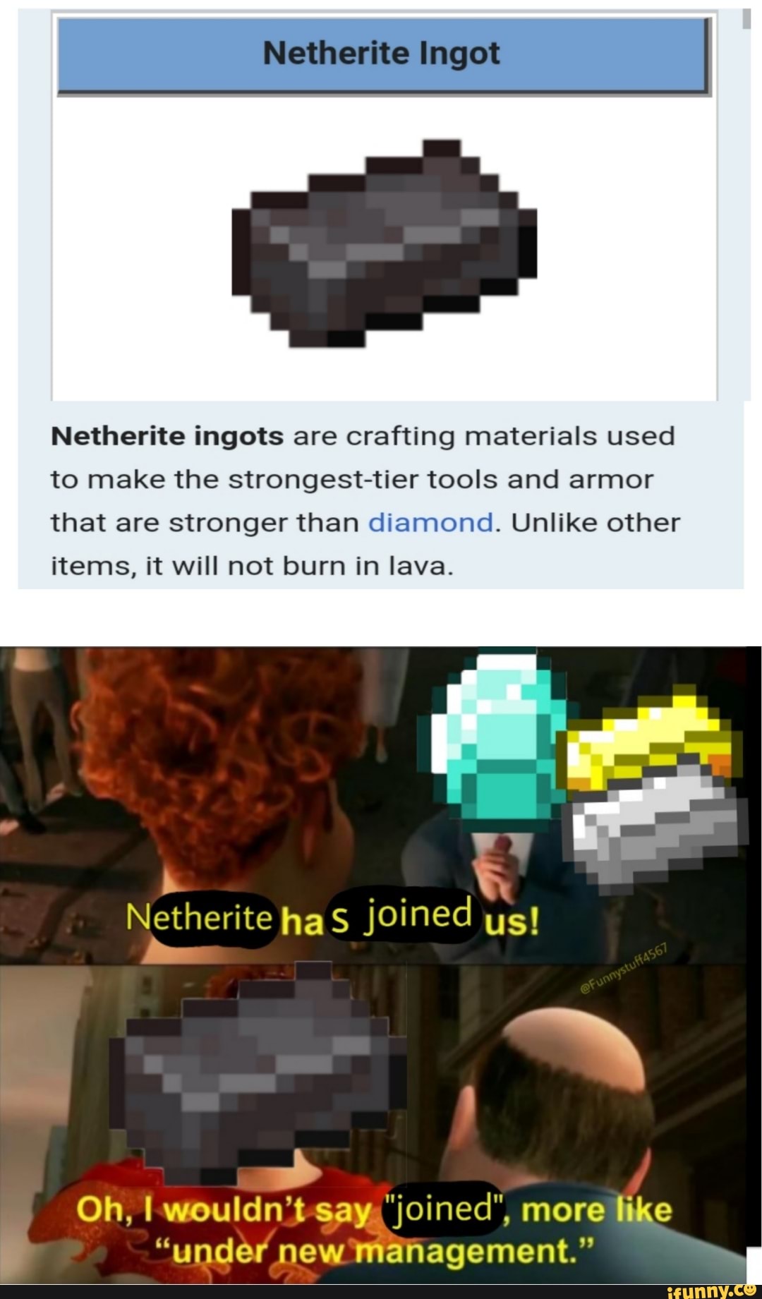 Netherite Ingots Are Crafting Materials Used To Make The Strongest Tier Tools And Armor That Are Stronger Than Diamond Unlike Other Items It Will Not Burn In Lava Oh I Wouldn T Say Joined More - lava armor roblox