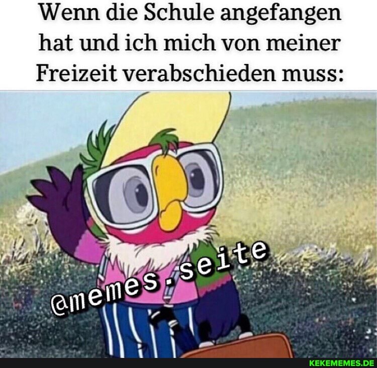 Wenn die Schule angefangen hat und ich mich von meiner
Freizeit verabschieden muss: