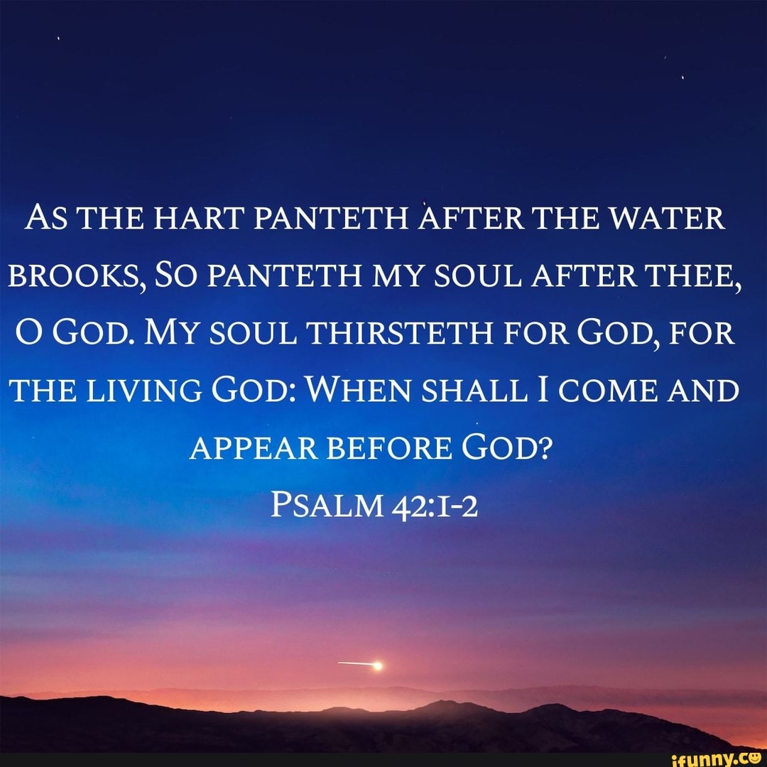 AS THE HART PANTETH AFTER THE WATER BROOKS, SO PANTETH MY SOUL AFTER