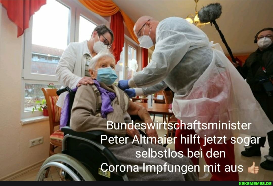 Bundeswirtschaftsminister
Peter Altmaier hilft jetzt sogar selbstlos bei den
Corona-Impfungen mit aus