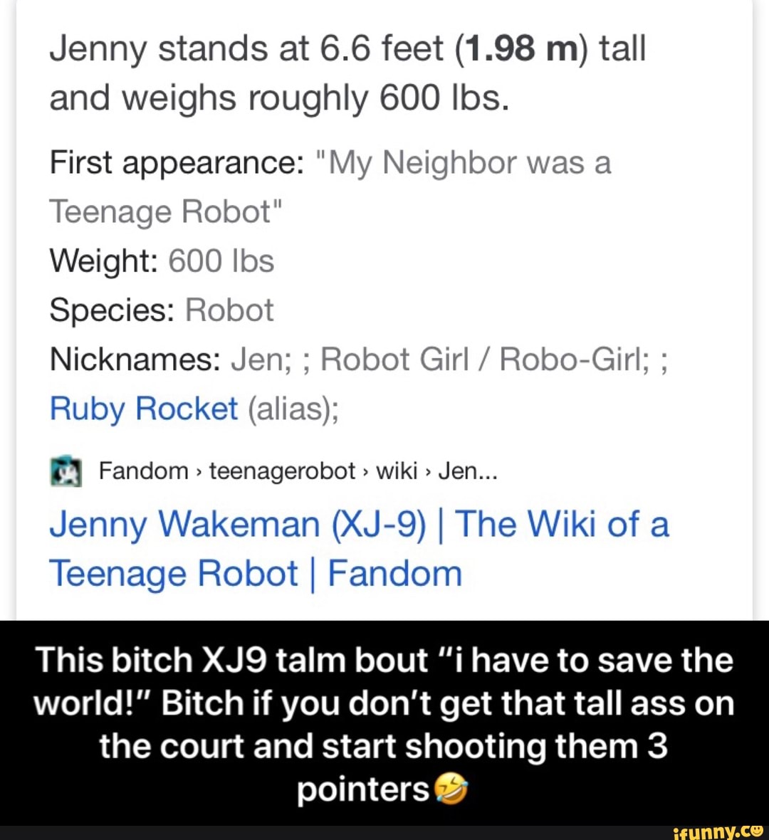 Jenny Wakeman (XJ-9), The Wiki of a Teenage Robot
