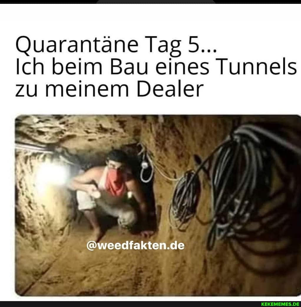 Quarantäne Tag
Ich beim Bau eines Tunnels zu meinem Dealer
@weedfakten.de
