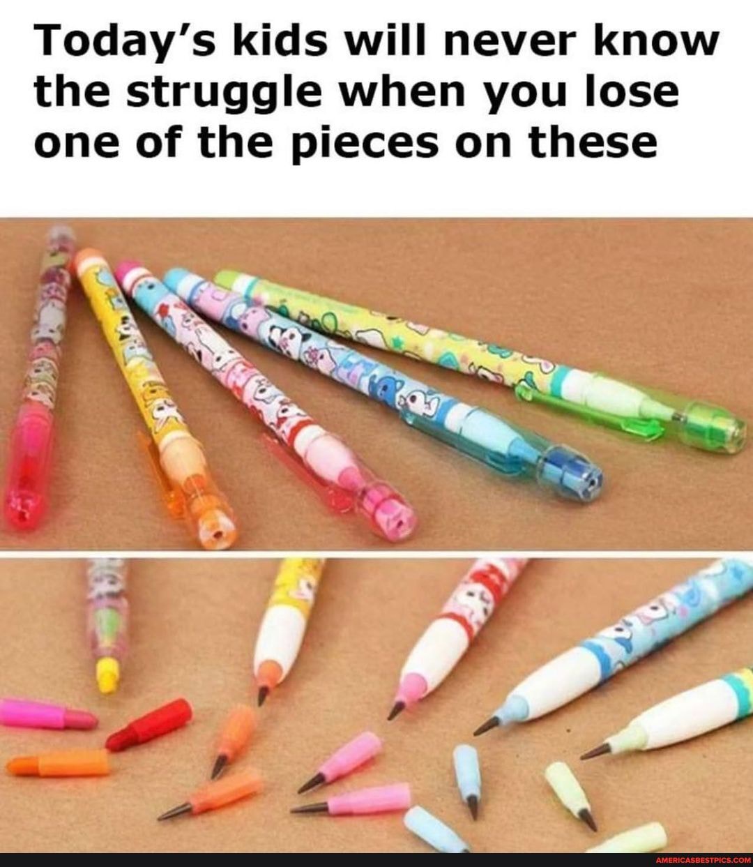 Today's kids will never know the struggle when you lose one of the pieces on these
