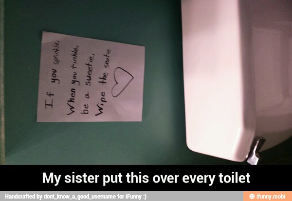 My sister put this over every toilet - My sister put this over every toilet