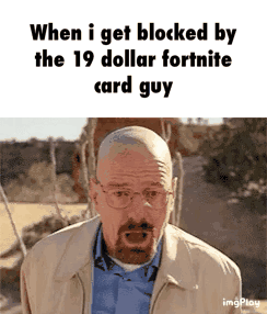 When I Get Blocked By The 19 Dollar Fortnite Card Guy Ifunny