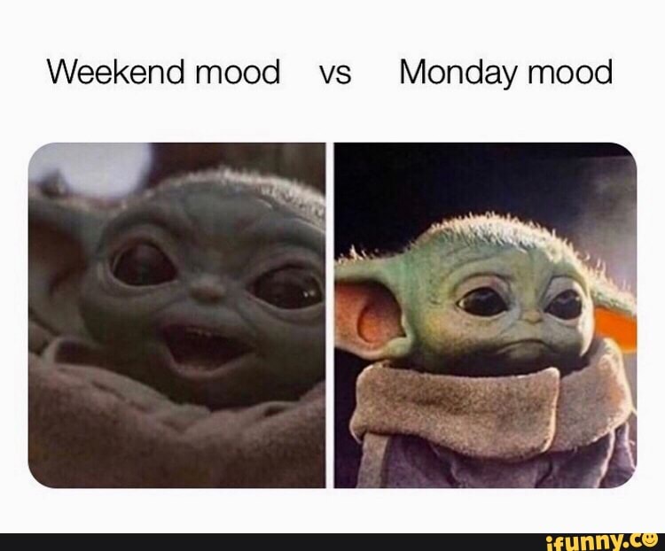 Weekend mood vs Monday mood 