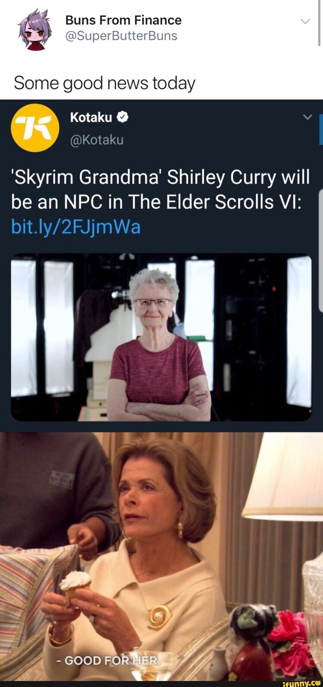 Some good news today 'Skyrim Grandma' Shirley Curry will be an NPC in ...