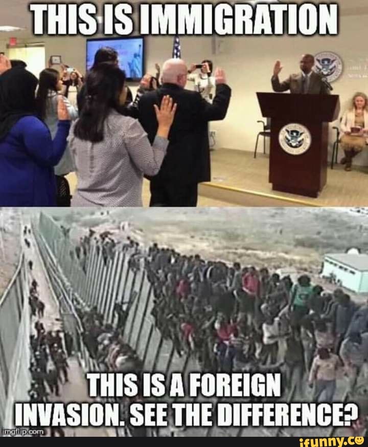 THIS1S IMMIGRATION
THIS A FOREIGN INVASION. SEE THE DIFFERENCE?