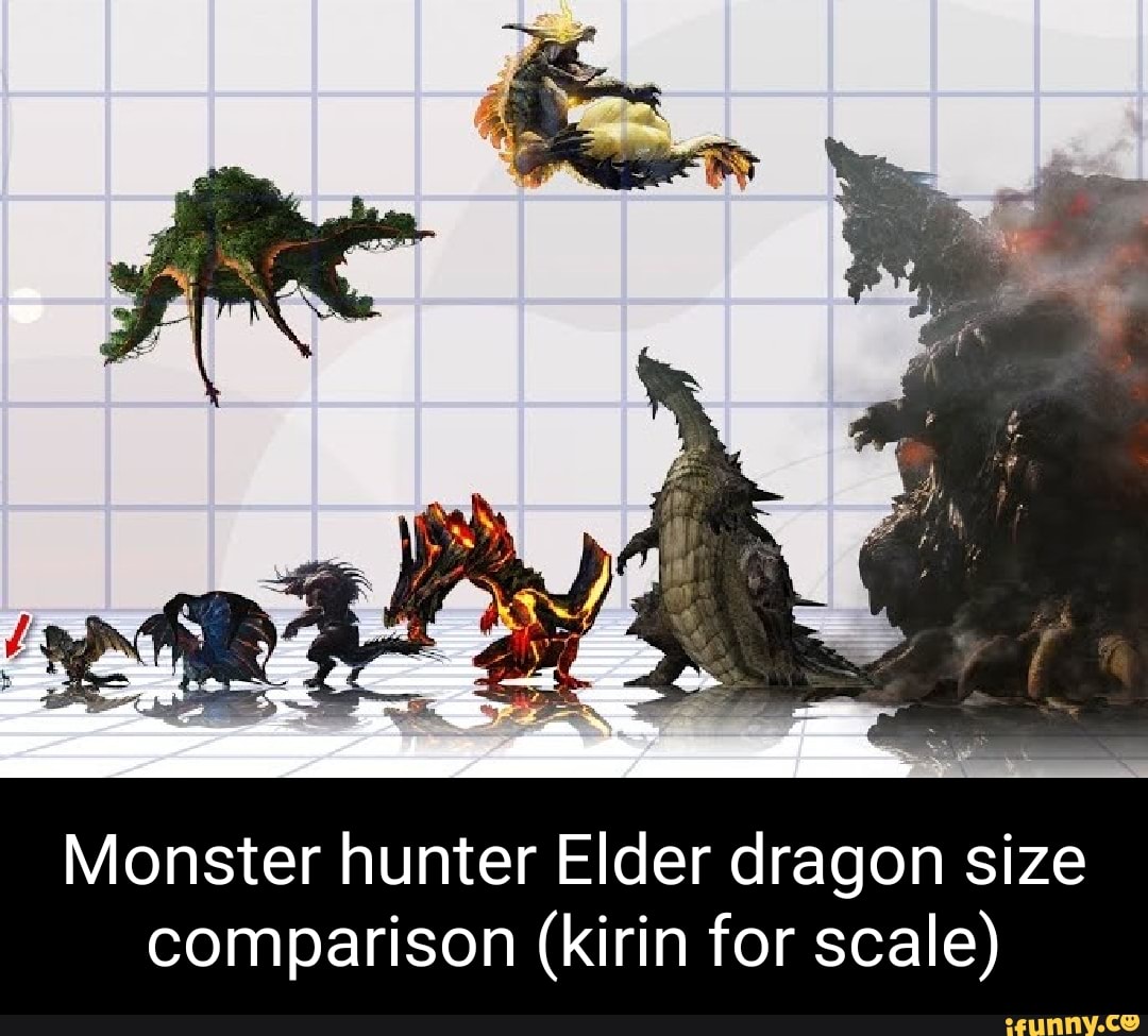 Monster hunter Elder er dragon size comparison (kirin for scale) - iFunny