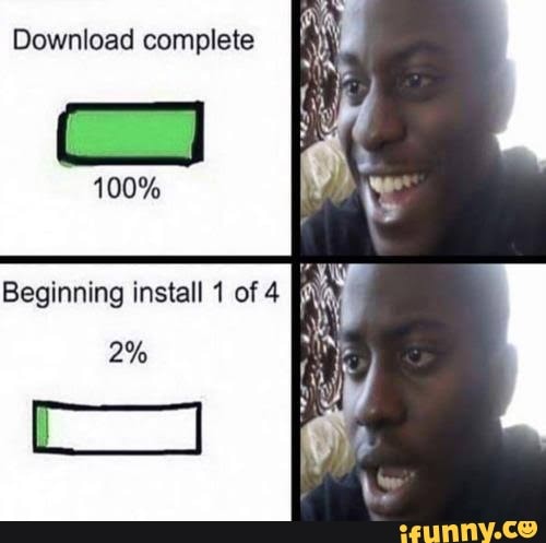 Download complete
Beginning install 1 of 4
2%