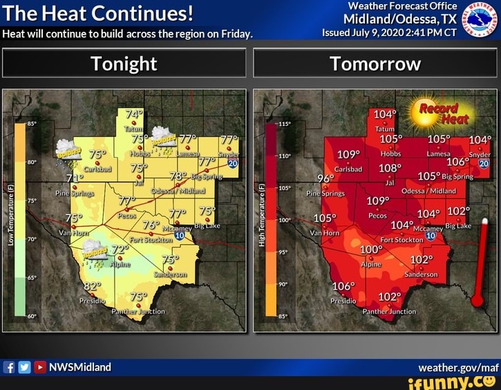 The Heat Continues! Heat will continue to build across the region on Friday. Midland/Odessa, TX