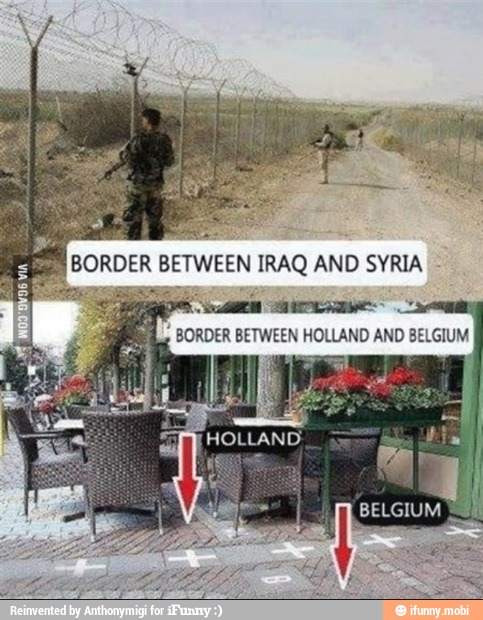BORDER BETWEEN HOLLAND AND BELGIUM