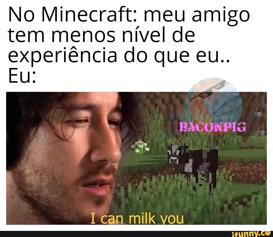 No Minecraft: meu amigo
tem menos nível de
experiência do que eu..