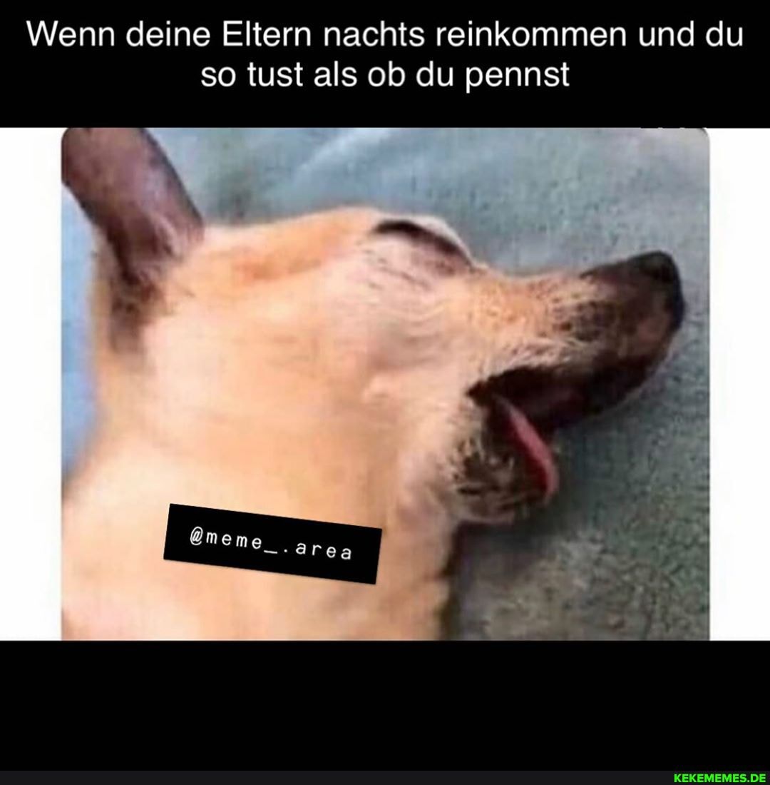 Wenn deine Eltern nachts reinkommen und du so tust als ob du pennst