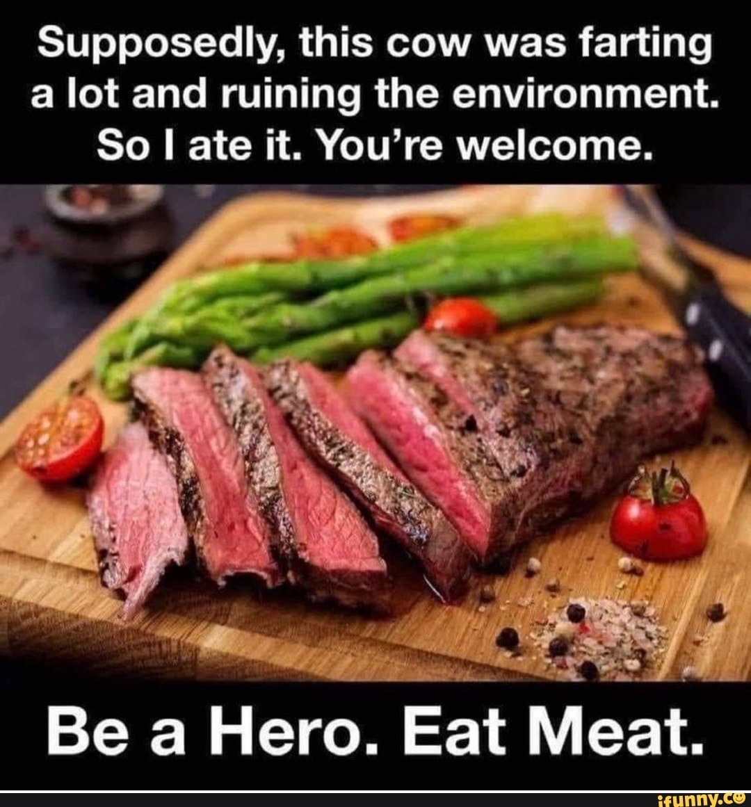 Supposedly, this cow was farting a lot and ruining the environment. So