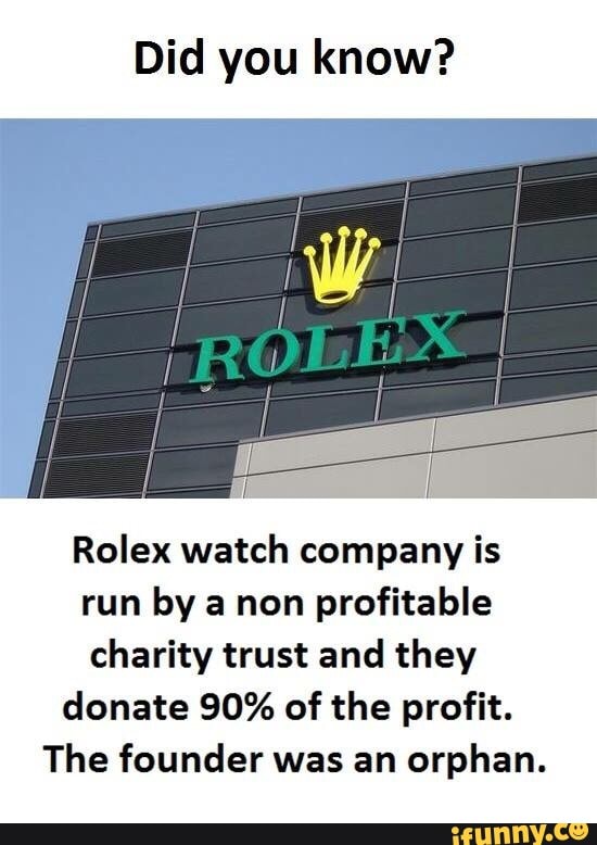 rolex non profit company