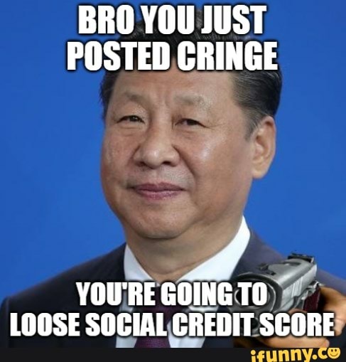 Bro You Just Posted Cringe You Re Going To Loose Social Credit Score