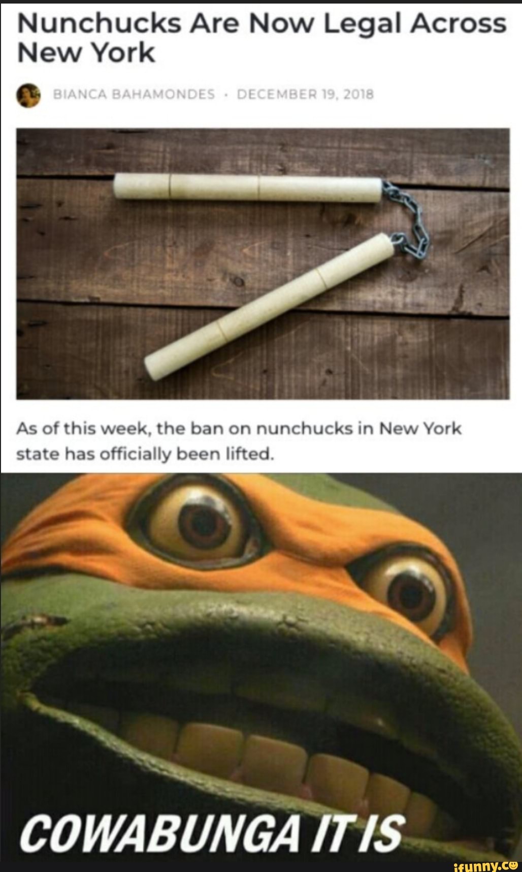 Nunchucks Are Now Legal Across New York As of this week, the ban on