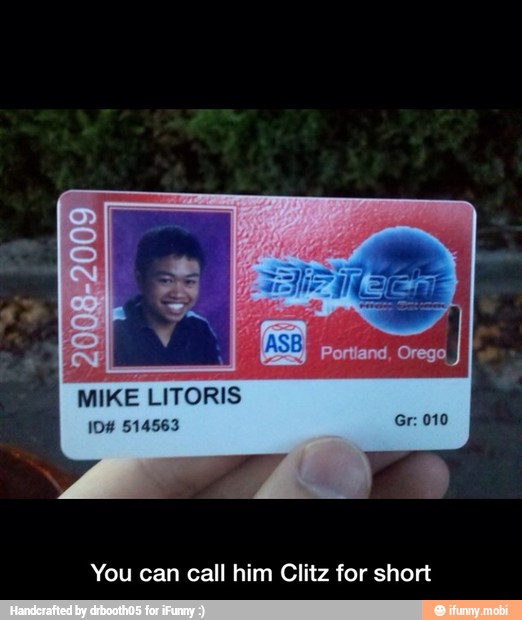 MIKE LITORIS
10% 514563
You can call him Clitz for short - You can call him Clitz for short