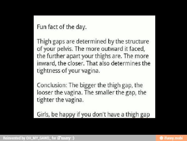 Thigh Gaps Are Determined By The Structure Of Your Pelvis The M A The Further Apart Your Thighs