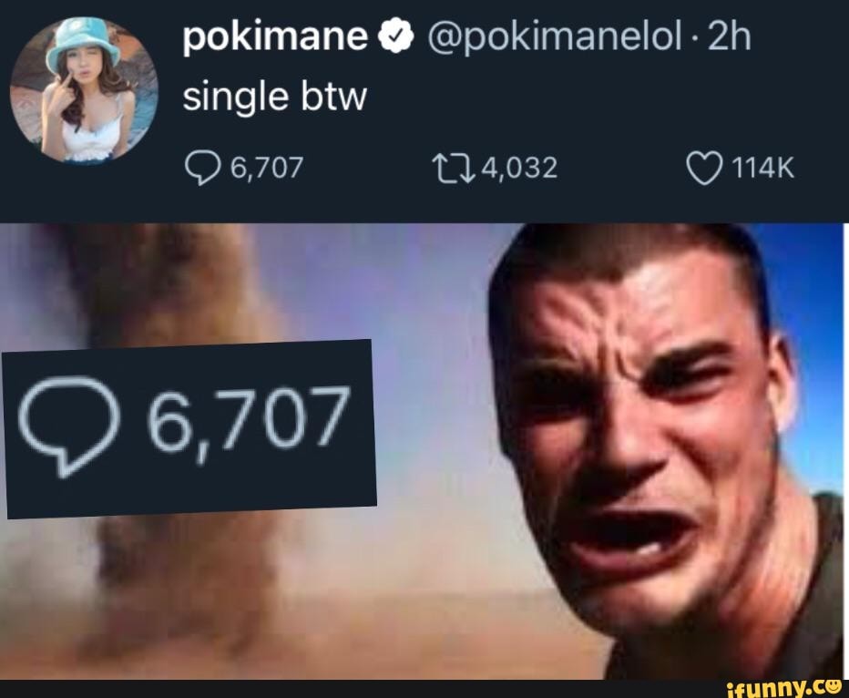 single btw
pokimane @pokimanelol
14,032