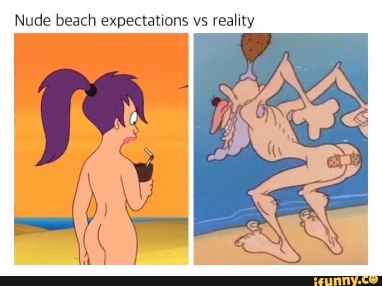 Nude beach expectations vs reality.