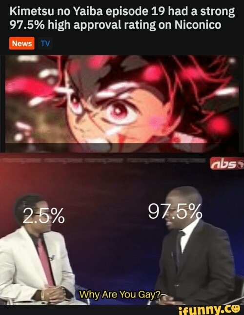 Kimetsu No Yaiba Episode 19 Had A Strong 97 5 High Approval Rating On Niconico Ifunny