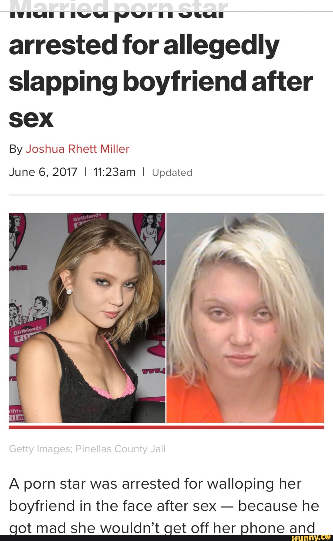 Married porn star--_--_- arrested for allegedly slapping boyfriend after sex By Joshua Rhett Miller