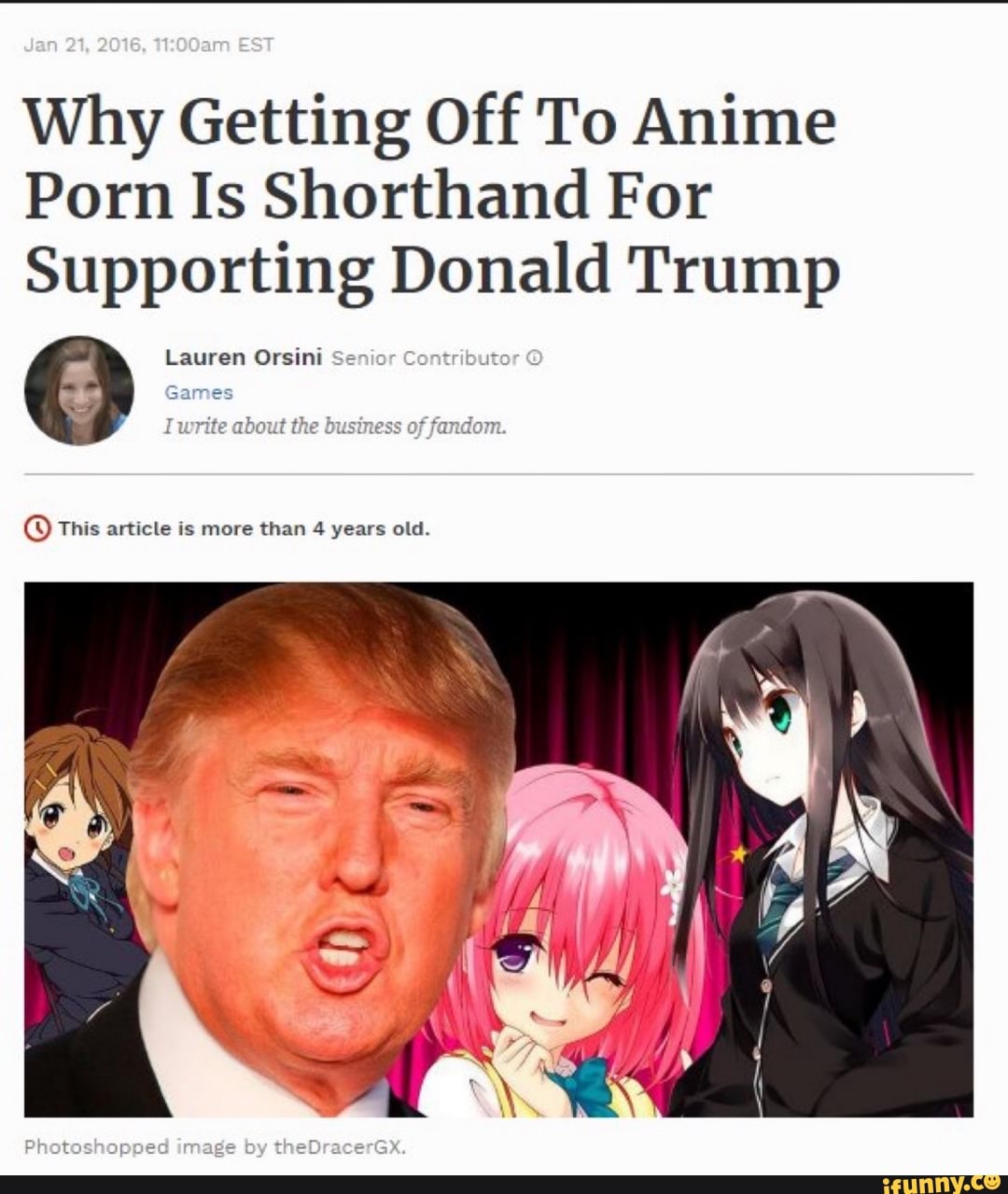 Anime Porn 2016 - Jan Ti EST Why Getting Off To Anime Porn Is Shorthand For Supporting Donald  Trump Lauren